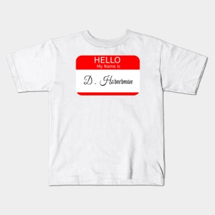 HELLO MY NAME IS D HORNERMAN - RED Kids T-Shirt